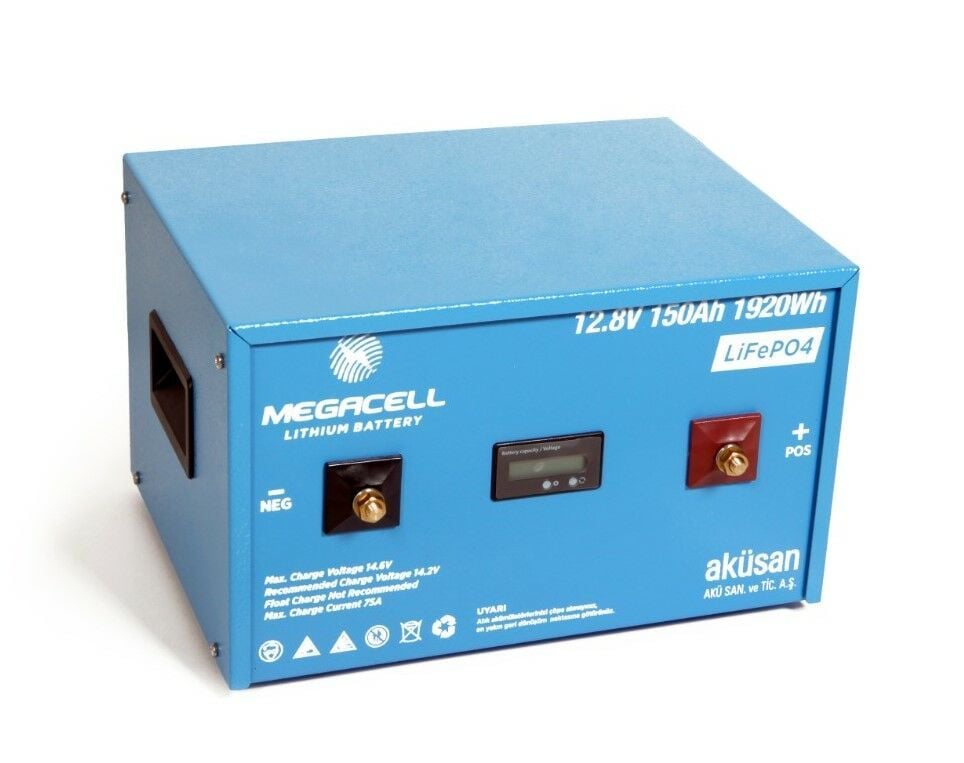 Megacell 12.8V 150Ah LiFePO4 Lityum Demir Fosfat Akü