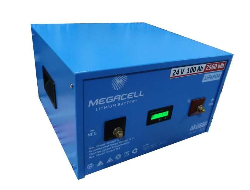 Megacell 25.6V 100Ah LiFePO4 Lityum Demir Fosfat Akü