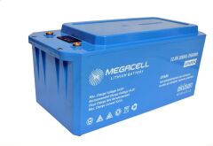Megacell 12.8V 200Ah LiFePO4 Lityum Demir Fosfat Akü(ABS Kasa)