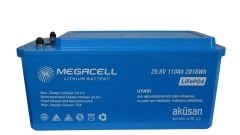 Megacell 25.6V 110Ah LiFePO4 Lityum Demir Fosfat Akü(ABS Kasa)