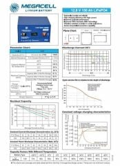 Megacell 12.8V 150Ah LiFePO4 Lityum Demir Fosfat Akü - (ABS Kasa)