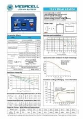 Megacell 12.8V 220Ah (Bluetooth) LiFePO4 Lityum Demir Fosfat Akü(ABS Kasa)