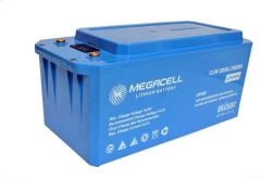 Megacell 12.8V 200Ah (Bluetooth) LiFePO4 Lityum Demir Fosfat Akü(ABS Kasa)