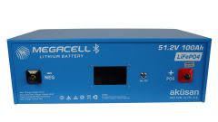 Megacell 51,2V 100Ah LiFePO4 Lityum Demir Fosfat Akü(Bluetooth)