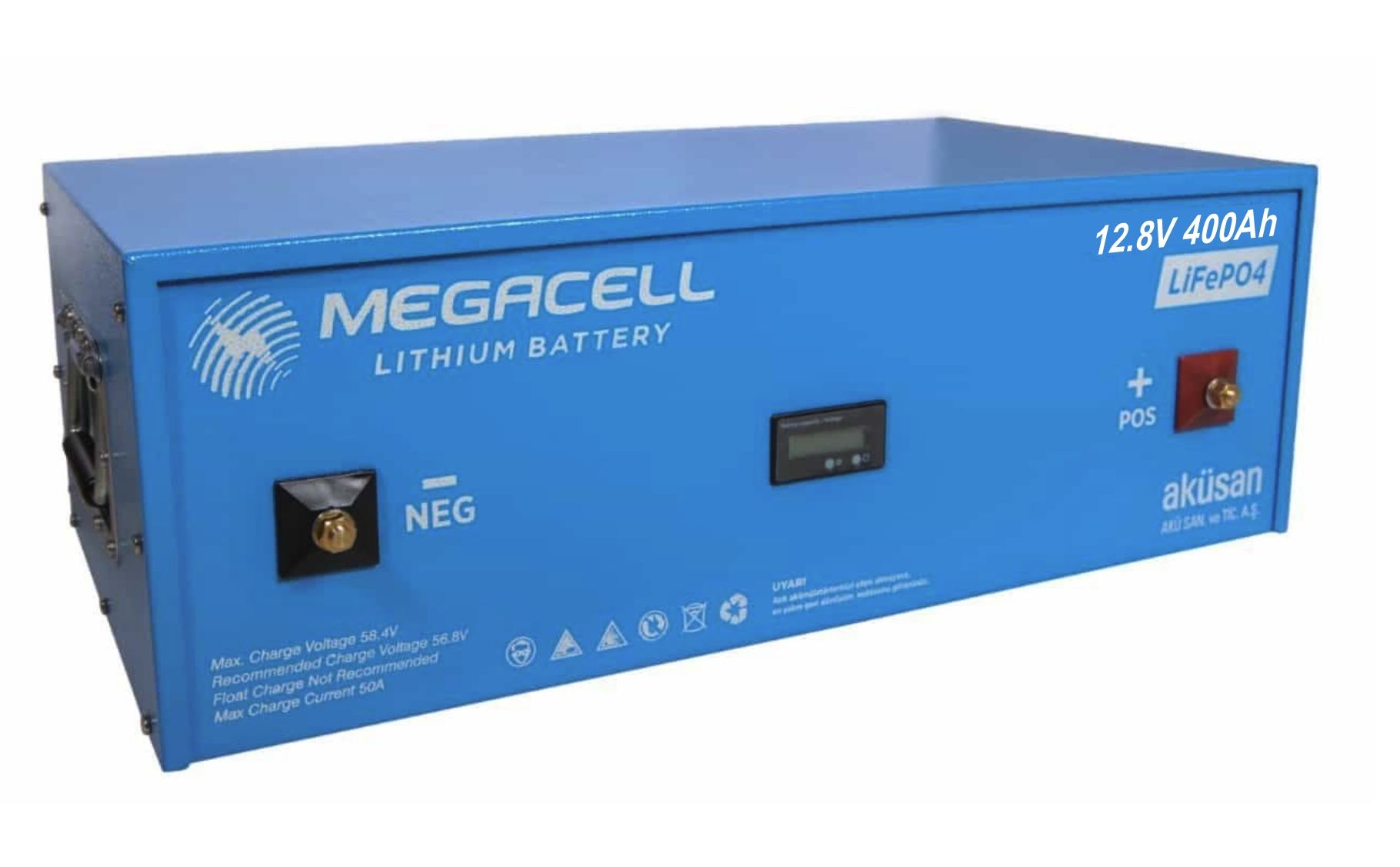 Megacell 12.8V 400Ah LiFePO4 Lityum Demir Fosfat Akü