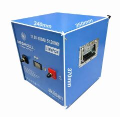 Megacell 12.8V 400Ah LiFePO4 Lityum Demir Fosfat Akü (Bluetoothlu)-PRİZMATİK