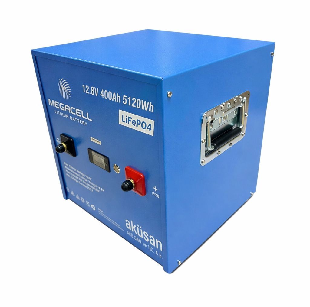 Megacell 12.8V 400Ah LiFePO4 Lityum Demir Fosfat Akü (Bluetoothlu)-PRİZMATİK
