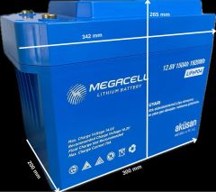 Megacell 12.8V 150Ah LiFePO4 Lityum Demir Fosfat Akü - (ABS Kasa) - Yeni (Bluetoothlu)