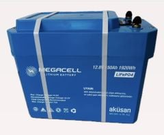 Megacell 12.8V 150Ah LiFePO4 Lityum Demir Fosfat Akü - (ABS Kasa) - Yeni (Bluetoothlu)