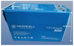 Megacell 12.8V 410Ah LiFePO4 Lityum Demir Fosfat Akü(Prizmatik)(Bluetoothlu)(ABS)
