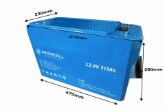 Megacell 12.8V 315Ah LiFePO4 Lityum Demir Fosfat Akü(Bluetoothlu)(ABS)