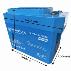 Megacell 12.8V 210Ah LiFePO4 Lityum Demir Fosfat Akü(Prizmatik)(Bluetoothlu)(ABS)
