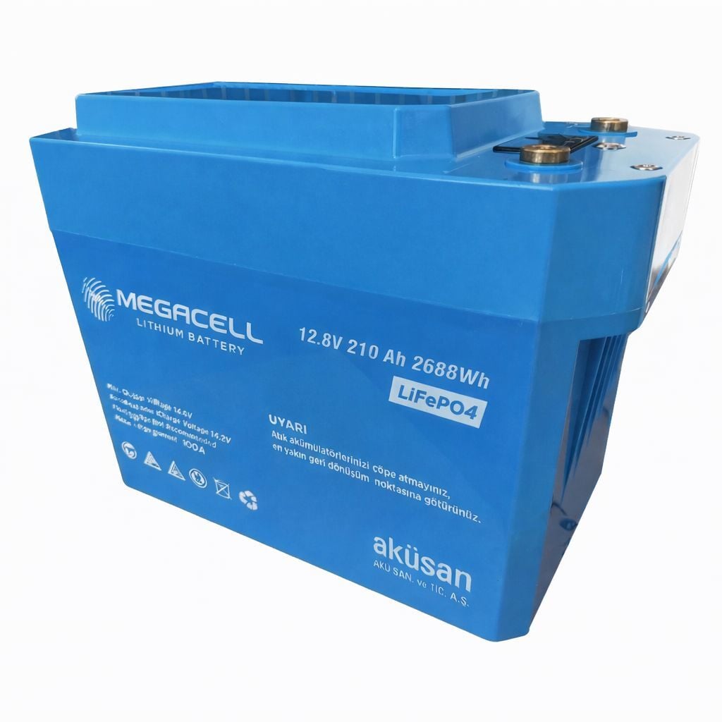Megacell 12.8V 210Ah LiFePO4 Lityum Demir Fosfat Akü(Prizmatik)(Bluetoothlu)(ABS)