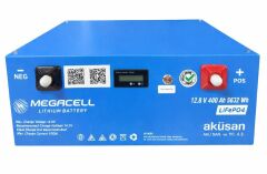 Megacell 12.8V 400Ah LiFePO4 Lityum Demir Fosfat Akü(Dikey-Bluetoothlu)