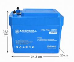 Megacell 12.8V 315Ah LiFePO4 Lityum Demir Fosfat Akü(Bluetoothlu)(ABS)-YENİ