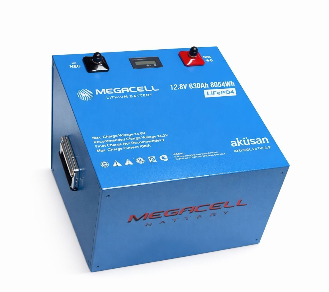 Megacell 12.8V 630Ah LiFePO4 Lityum Demir Fosfat Akü (Bluetoothlu-400A BMS)